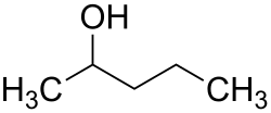 Structuurformule van pentan-2-ol