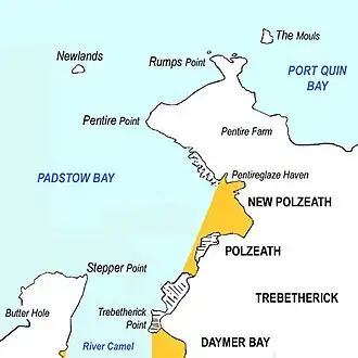 Kaart van Pentire Head