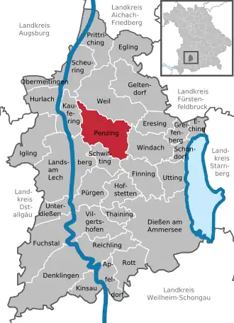 Kaart van Penzing