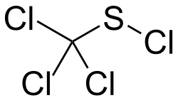 Structuurformule van trichloormethaansulfenylchloride