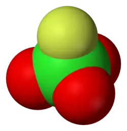 Molecuulmodel van perchlorylfluoride