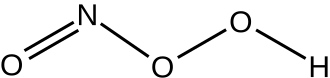 Structuurformule van peroxysalpeterigzuur