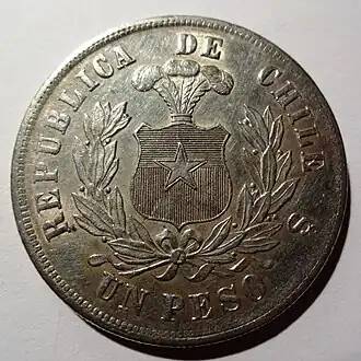 Chileense peso van 1886