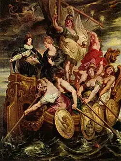 De overdracht van de macht aan de Dauphin Lodewijk XIII door Maria de' Medici (1622-'25), Louvre te Parijs