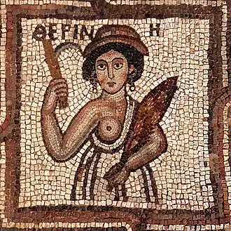 Een mozaïek in de kerk van Petra