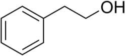 Structuurformule van 2-fenylethanol