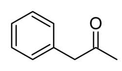 Structuurformule van fenylaceton