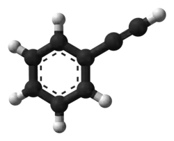 Molecuulmodel van fenylacetyleen