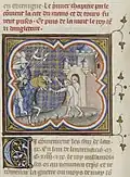 Overgave van een stad aan Filips II Augustus (Tours of Le Mans) (Grandes Chroniques de France de Charles V, 14e eeuw).