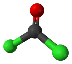 Molecuulmodel van fosgeen