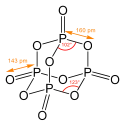 Structuurformule van fosforpentoxide