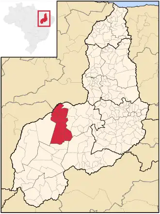 Ligging van de Braziliaanse microregio Bertolínia in Piauí