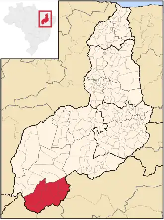 Ligging van de Braziliaanse microregio Chapadas do Extremo Sul Piauiense in Piauí