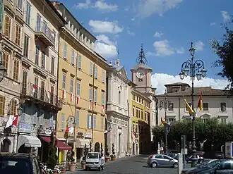 Het plein Piazza Cavour in Anagni