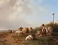 Herdersjongen met schapen