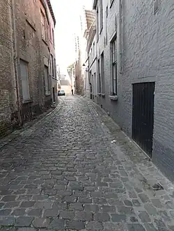 De Pieter Pourbusstraat, gezien van uit de Vlamingstraat