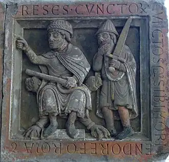 Reliëf in de Sint Pieterskerk in Utrecht, gesticht door Bernold in 1039