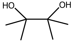 Structuurformule van pinacol