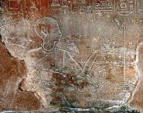 Relief van Pinedjem (Kheperkare-Setepenamen)Tempel van Chonsoe te Karnak
