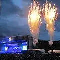 Vuurwerk tijdens de show van Bruno Mars