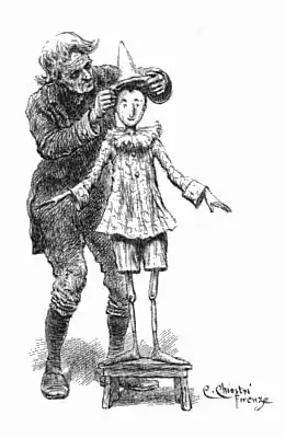 Geppetto en Pinokkio door Carlo Chiostri, 1901