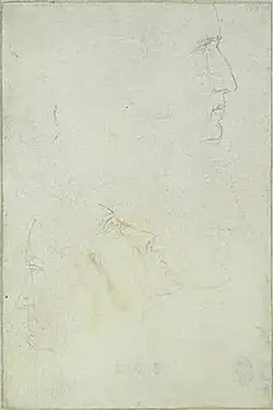 Mannenkop in profiel, inv. 2313, ca. 1440-1450, zilverstift op perkament, 13&nbsp;×&nbsp;9,5