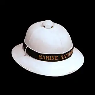 Tropenhelm van de Franse marine uit het begin van de 20ste eeuw