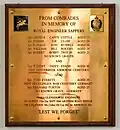 Plaquette Royal Engineer Sappers (in de Eusebiuskerk)