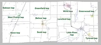 Kaart van Poinsett County