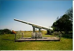 Een kanon dat gebruikt werd op Pointe du Hoc