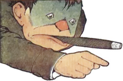 Afbeelding van een sigaarrokende Flip door tekenaar Winsor McCay uit de New York Herald van 3 juni 1906