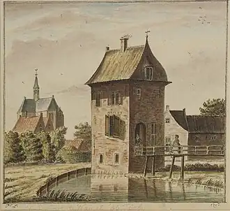 Pollenstein op een anonieme tekening uit 1797.
