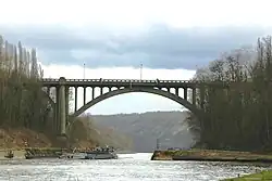 De oorspronkelijke (1935-2009) brug van Vroenhoven