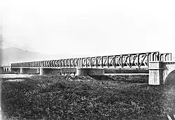 Spoorbrug over de Tech in 1873.