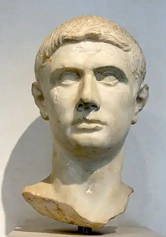 Mannenportret, zogenaamde Brutus. Marmer, 30-15 v.Chr., uit de Tiber, Rome (Palazzo Massimo alle Terme, Rome).