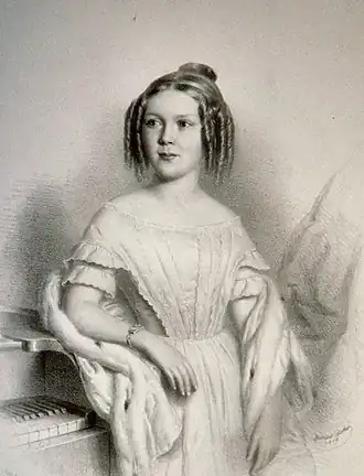 Constanze Geiger in 1849, lithografie
