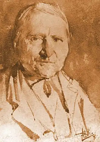 Portret van Petrus Panken, getekend door Antoon Derkinderen in 1886.