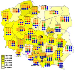 Grootste partij per kieskring (Sejm)