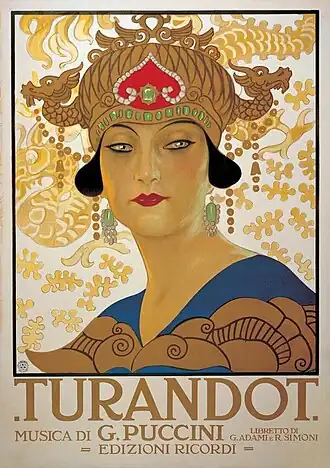 Reclameaffiche voor Turandot (1926)