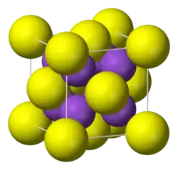 Kristalstructuur van kaliumsulfide
