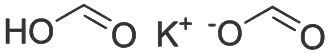Structuurformule van kaliumdiformiaat
