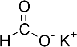 Structuurformule van kaliumformiaat
