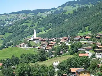 Zicht op Saas im Prättigau