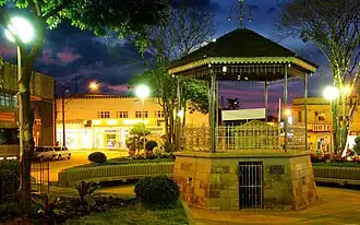 Het plein praça Coronel Torrês in het centrum van Bambuí