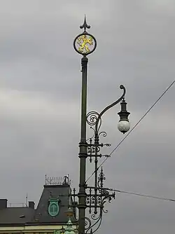 Straatlantaarn op Legii brug in Praag