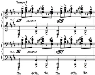 Het Coda uit de Prelude in cis mineur, op. 3 nr. 2