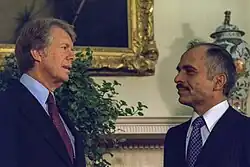 Koning Hoessein en de Amerikaanse president Jimmy Carter (1977)