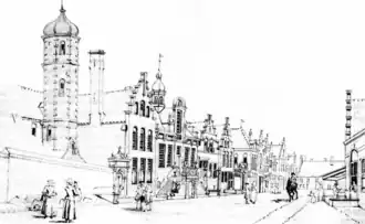 pentekening uit 1747, door Cornelis Pronk