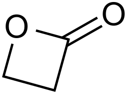 Structuurformule van 1,3-propiolacton