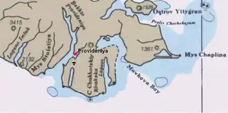 Kaart van Providenia en omgeving